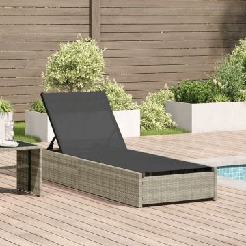 Șezlong Bej 60x200x27 cm Ratan Poliester