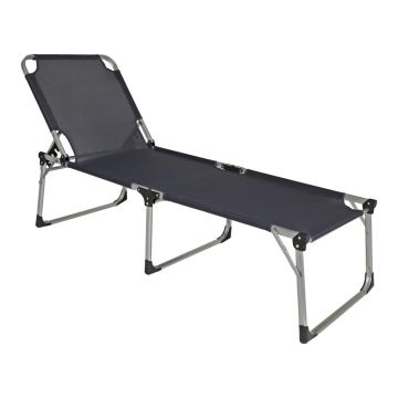 Șezlong de grădină gri antracit din metal Abaco – Garden Pleasure