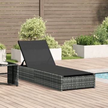 Șezlong Gri 60x200x27 cm Poliratan